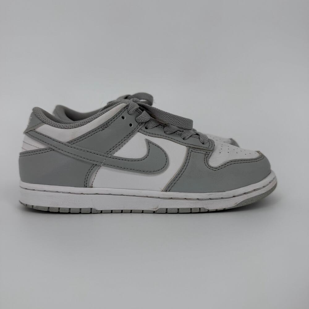 Nike Dunk Low Shoes Boys Size 3Y Gray White Basketball Sneakers FB9108-123